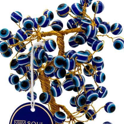 Handmade crystal tree with natural gemstones for energy balance, positivity, and home decoration