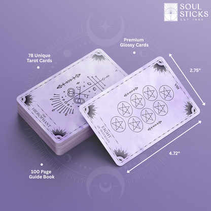 Set of spiritual cards with mystical artwork and messages.