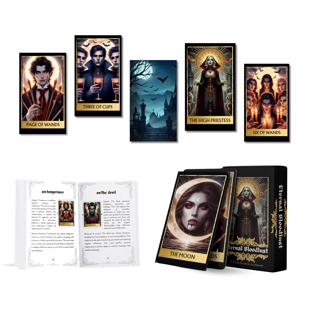 Set of spiritual cards with mystical artwork and messages.