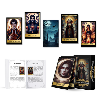 Set of spiritual cards with mystical artwork and messages.