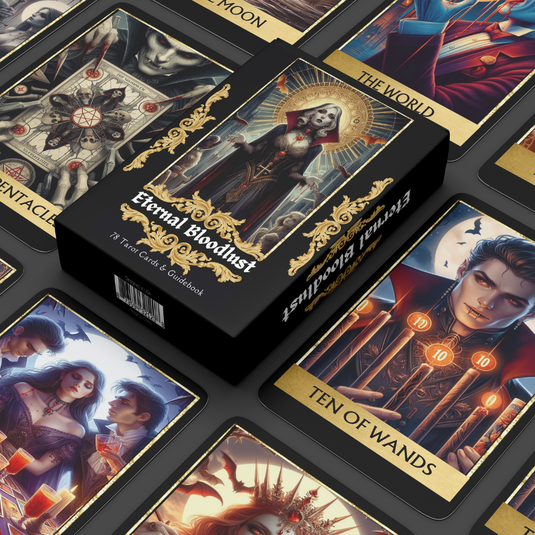 Set of spiritual cards with mystical artwork and messages.