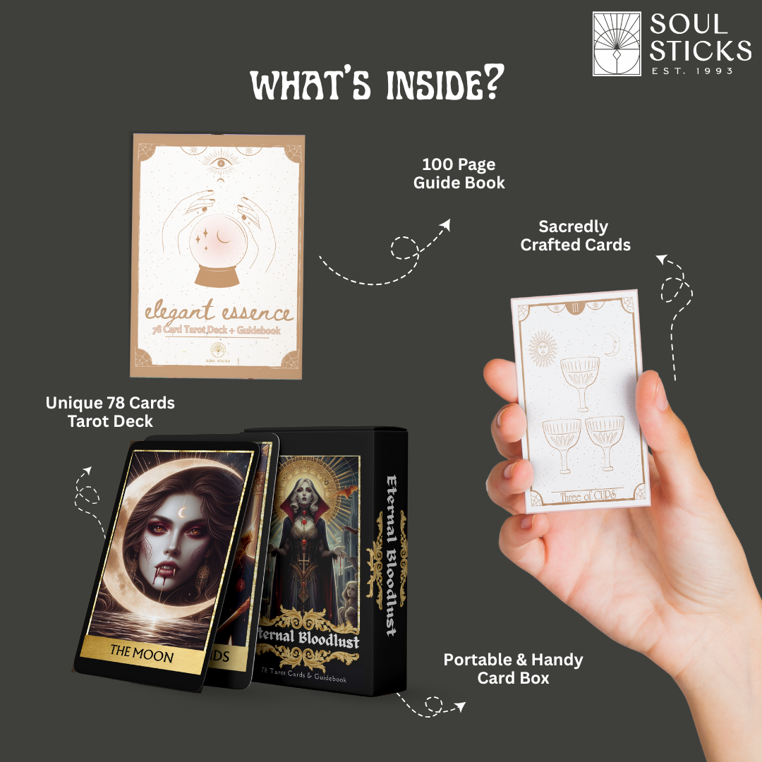 Set of spiritual cards with mystical artwork and messages.