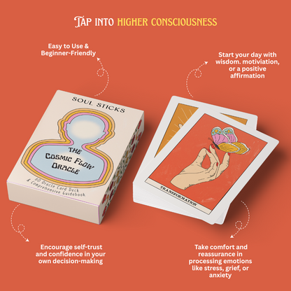 Set of spiritual cards with mystical artwork and messages.