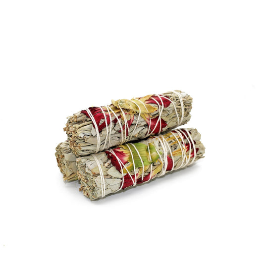 Spring Morning Floral Sage Smudge Sticks with Smudge Guide (3 PK)