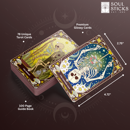 Set of spiritual cards with mystical artwork and messages.