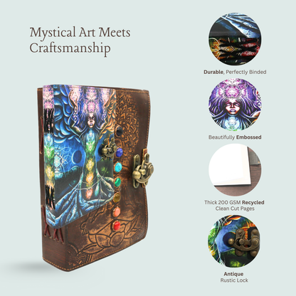 Handmade leather journal for witches, spell work, and mystical note-taking