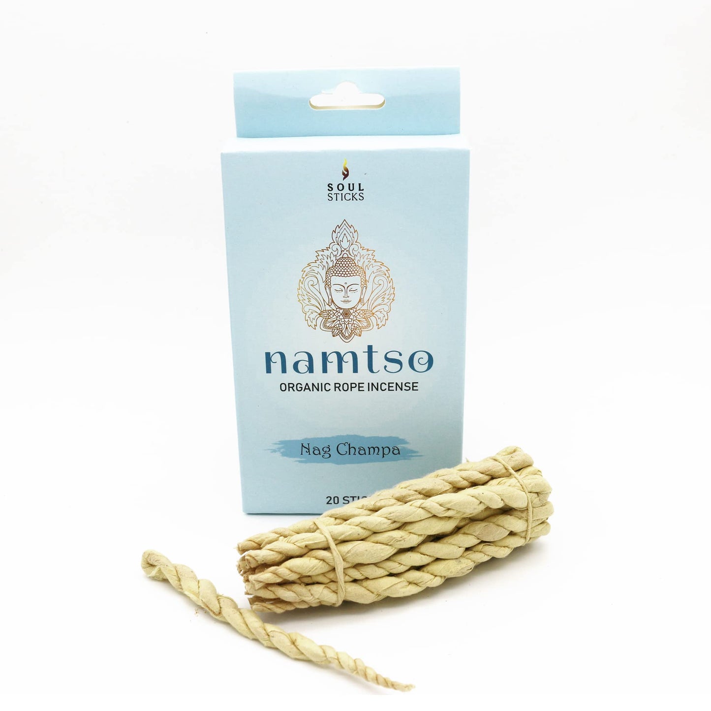 Namtso Tibetan Handmade Rope Incense 20 Sticks Handrolled Himalayan Lokta Paper Incense 4 Inch (White Sage)