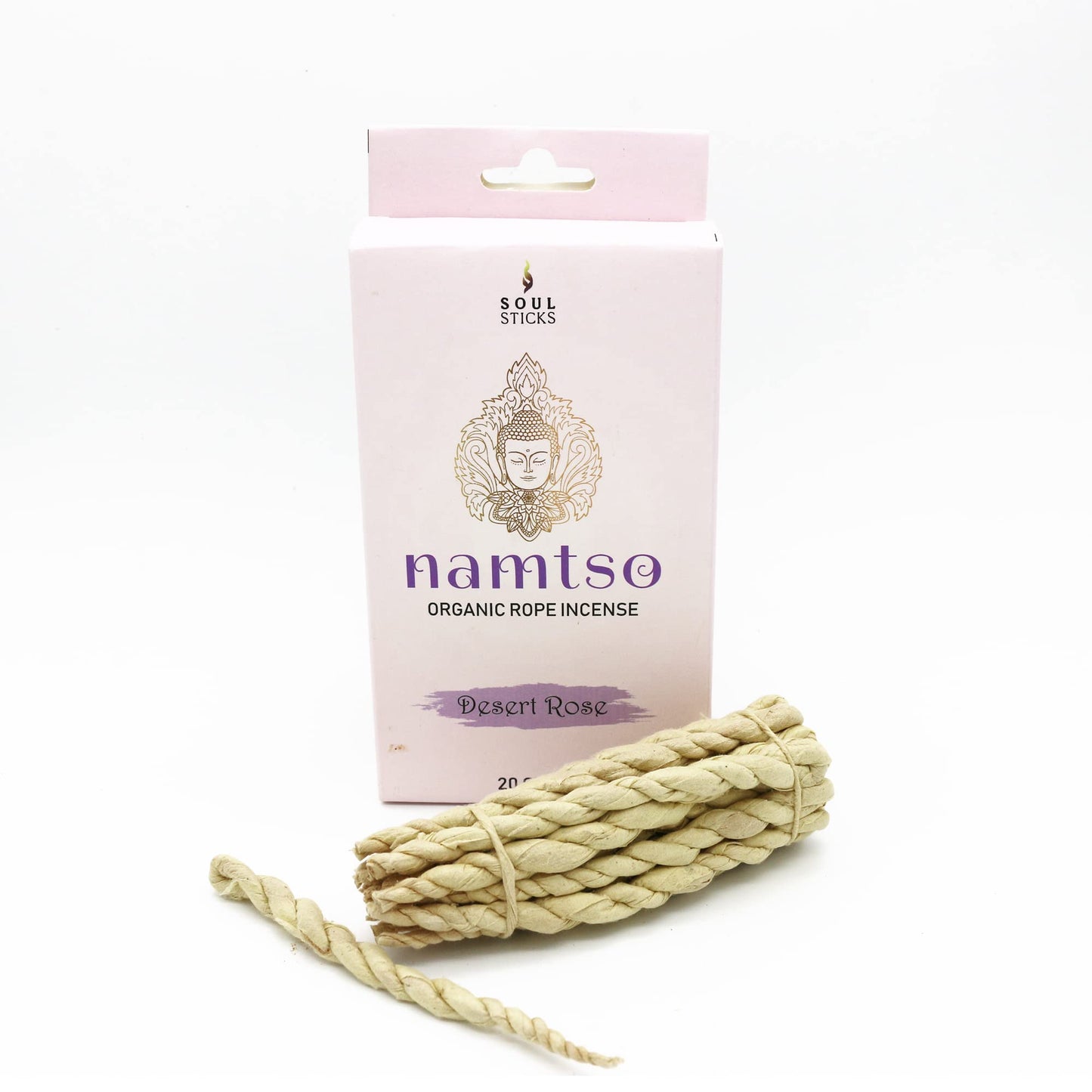 Namtso Tibetan Handmade Rope Incense 20 Sticks Handrolled Himalayan Lokta Paper Incense 4 Inch (White Sage)