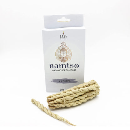 Namtso Tibetan Handmade Rope Incense 20 Sticks Handrolled Himalayan Lokta Paper Incense 4 Inch (White Sage)