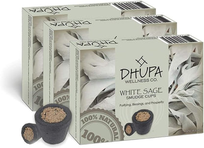 White Sage Smudge Cups - 3 Pack