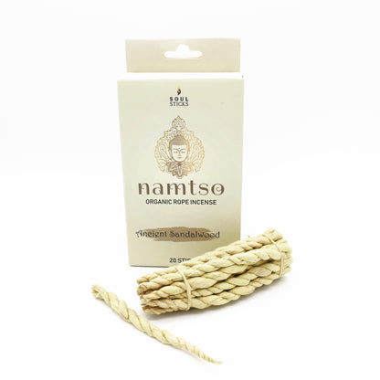 Namtso Tibetan Handmade Rope Incense 20 Sticks Handrolled Himalayan Lokta Paper Incense 4 Inch (White Sage)