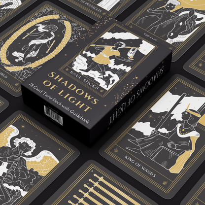 Set of spiritual cards with mystical artwork and messages.