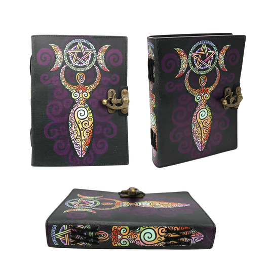 Handmade leather journal for witches, spell work, and mystical note-taking
