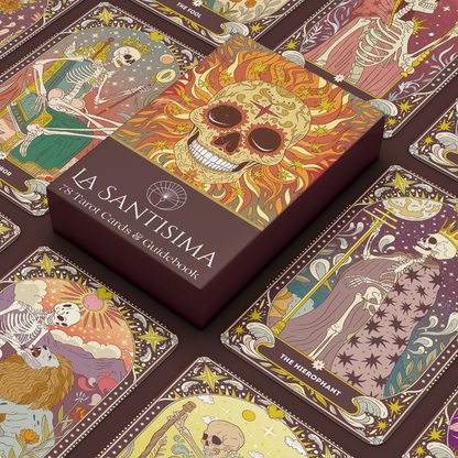 Set of spiritual cards with mystical artwork and messages.