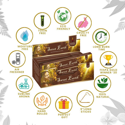 Soul Sticks Sweet Earth Masala Incense Sticks - 15 g (12 Pack)