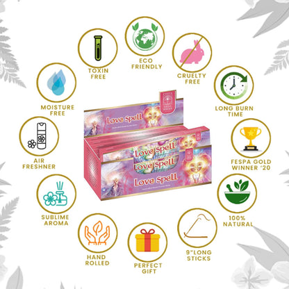 Soul Sticks Love Spell Masala Incense Sticks - 15 g (12 Pack)
