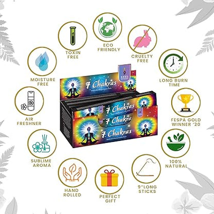 Soul Sticks Seven Chakras Masala Incense Sticks - 15 g (12 Pack)