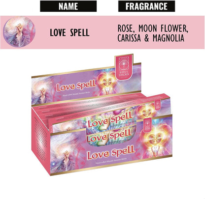 Soul Sticks Love Spell Masala Incense Sticks - 15 g (12 Pack)