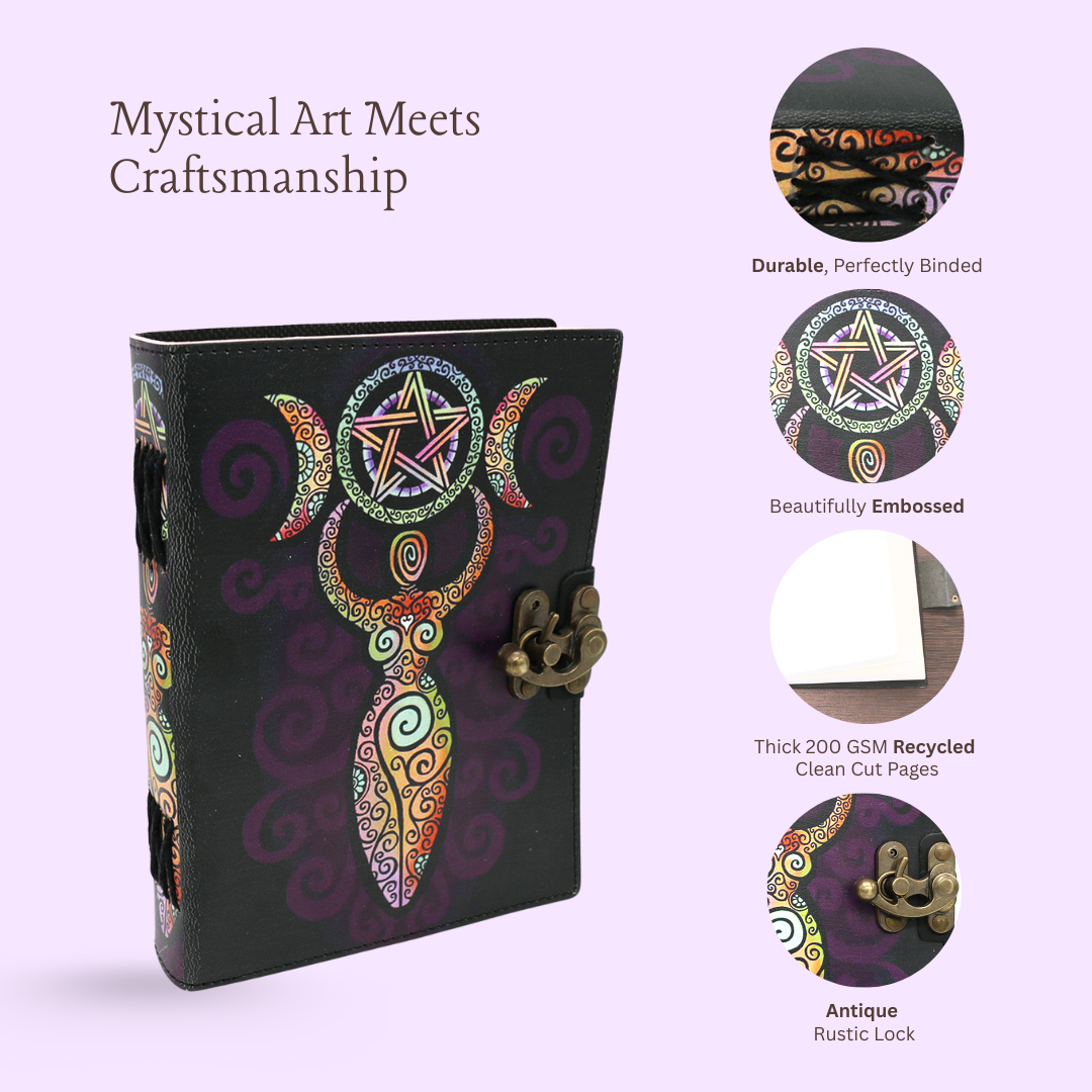 Handmade leather journal for witches, spell work, and mystical note-taking