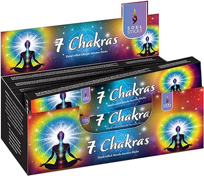 Soul Sticks Seven Chakras Masala Incense Sticks - 15 g (12 Pack)