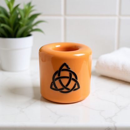 Ceramic Candle Holder Orange image 3