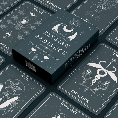 Set of spiritual cards with mystical artwork and messages.
