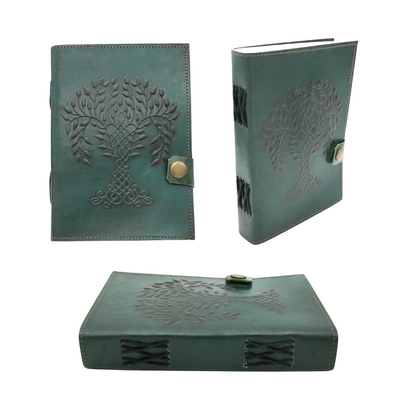 Handmade leather journal for witches, spell work, and mystical note-taking