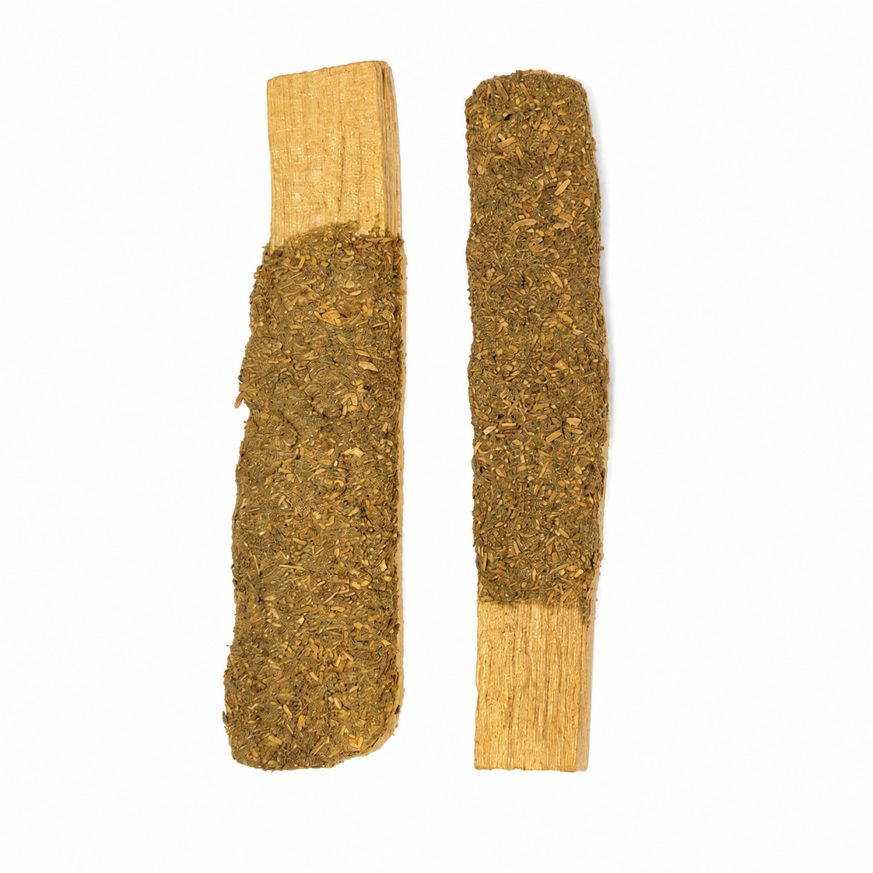Palo Santo dipped with eucalyptus on a white background