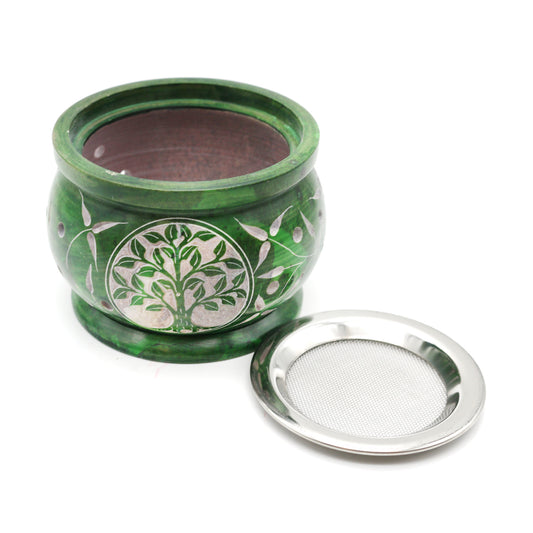Decorative ritual burner for aromatherapy, spiritual cleansing, and sacred space use