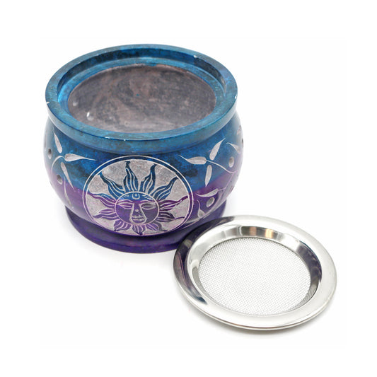 Decorative ritual burner for aromatherapy, spiritual cleansing, and sacred space use