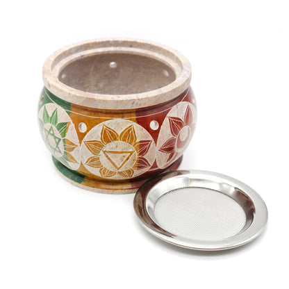Decorative ritual burner for aromatherapy, spiritual cleansing, and sacred space use