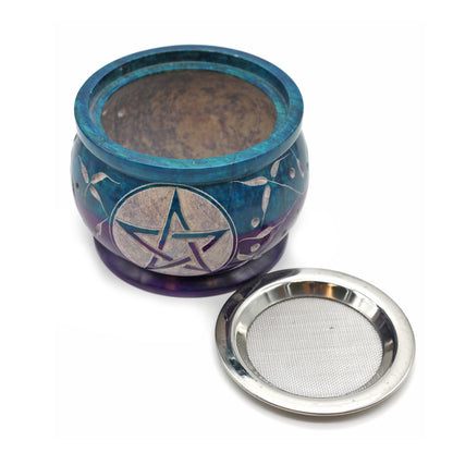 Decorative ritual burner for aromatherapy, spiritual cleansing, and sacred space use