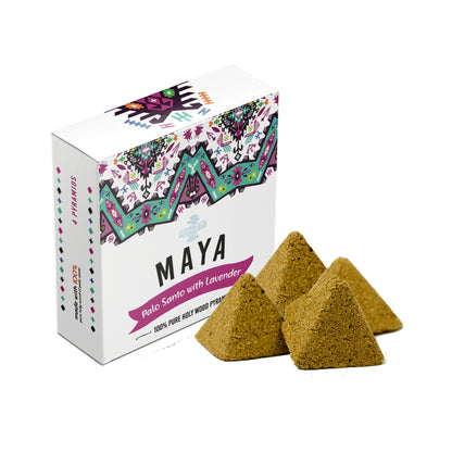 MAYA Palo Santo & Lavender Incense Pyramids - 4 Pack