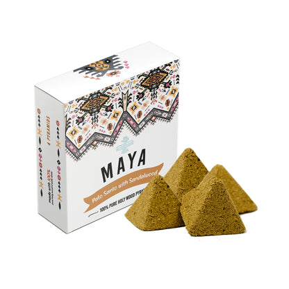 MAYA Palo Santo & Sandalwood Incense Pyramids - 4 Pack