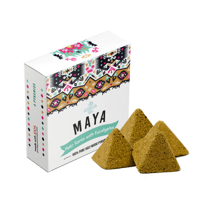 MAYA Palo Santo & Eucalyptus Incense Pyramids - 4 Pack