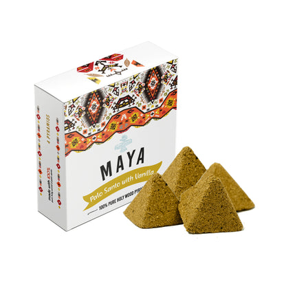 MAYA Palo Santo & Vanilla Incense Pyramids - 4 Pack
