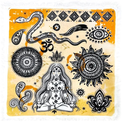 Mystical altar cloth for spiritual rituals, meditation, and ceremonial use