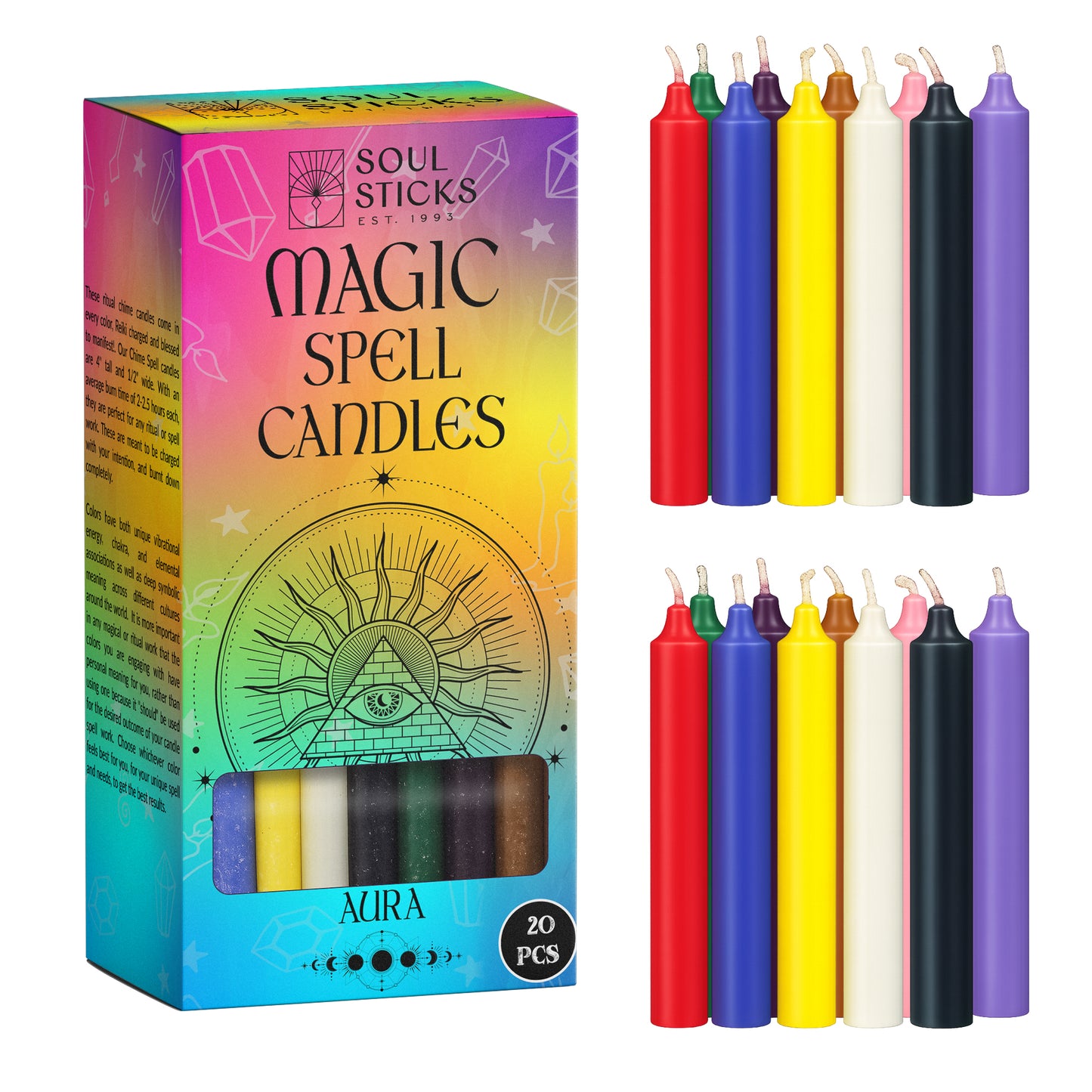 Soul Sticks 4 in. Magic Spell Chime Candles - 20 Pack