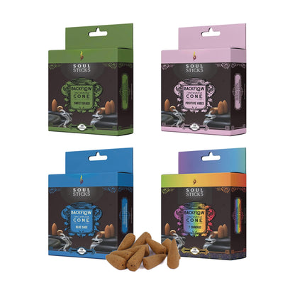 Soul Sticks Cleansing Mix Assorted Backflow Cones - 4 Pack