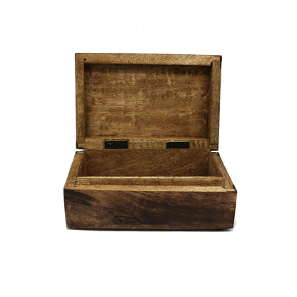 Natural wood box designed for rituals, crystals, or small personal items.