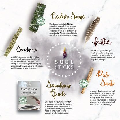 Cedar Sage Smudge Kit with Guide