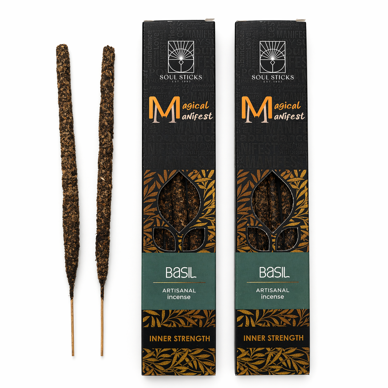 Magical Manifest Inner Strength Artisanal Incense Sticks Duo Pack - Basil