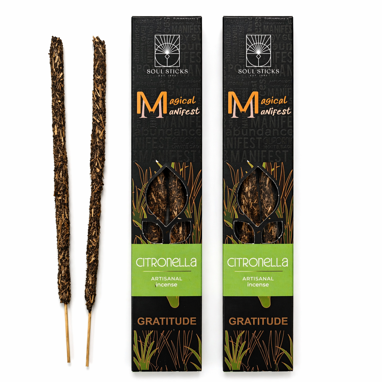 Magical Manifest Gratitude Artisanal Incense Sticks Duo Pack - Citronella