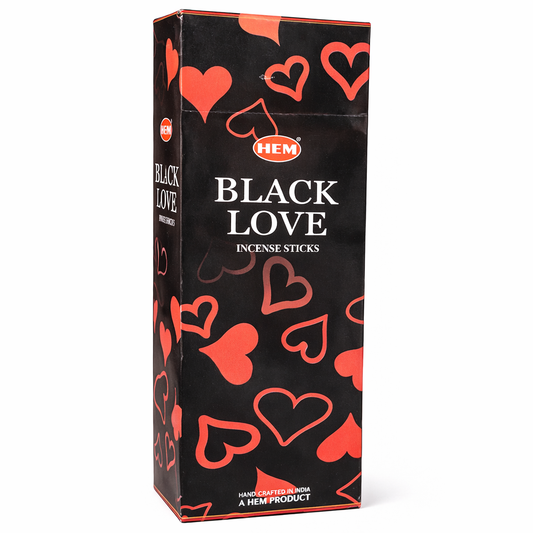 HEM Black Love Incense Sticks - Original HEM Incense Hand-Rolled in India