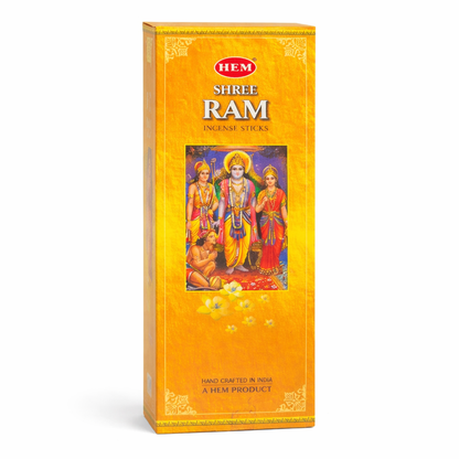 HEM Shri Ram incense stick box shown on a plain background