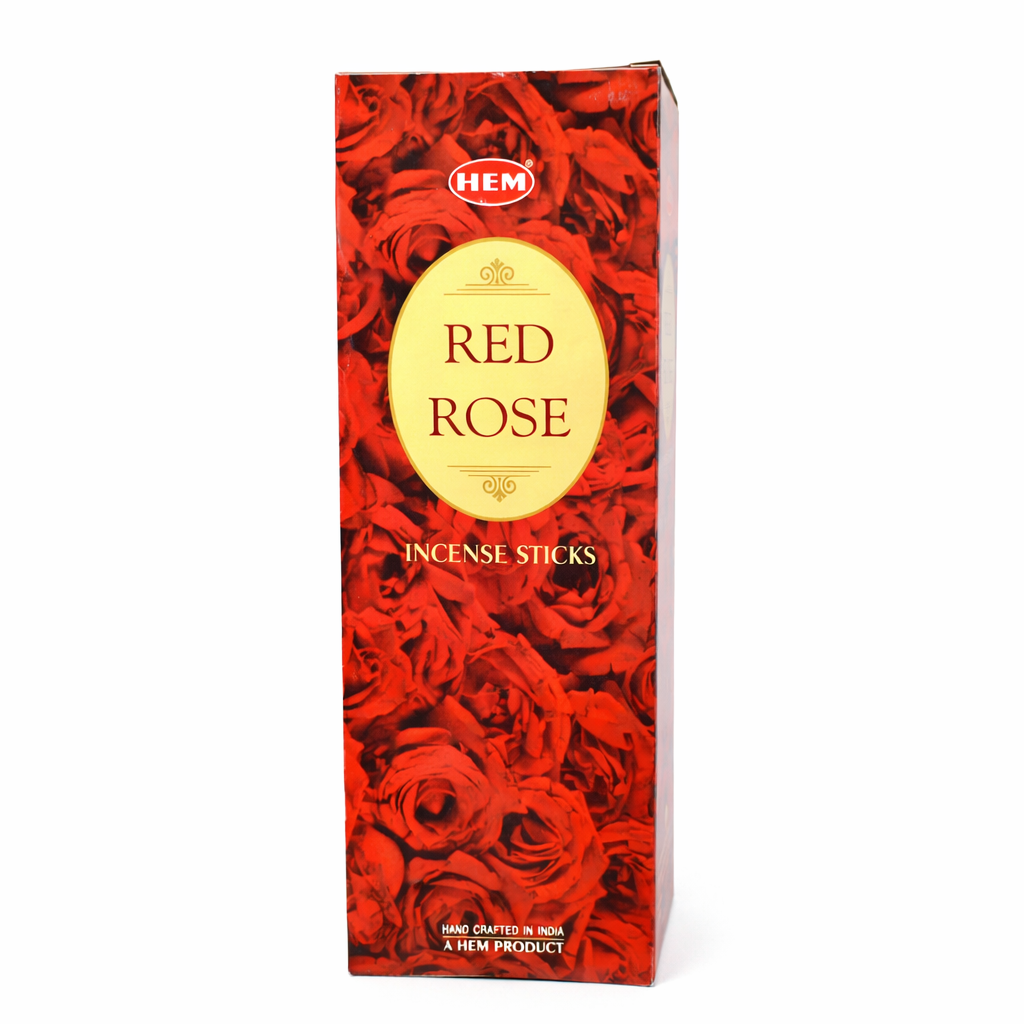 HEM Red Rose Incense Sticks - Original HEM Incense Hand-Rolled in India