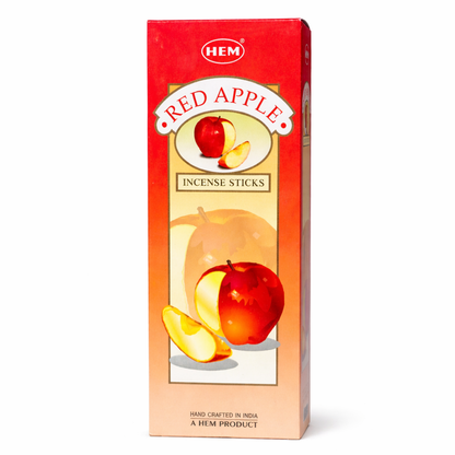 HEM Red Apple incense sticks box on white background