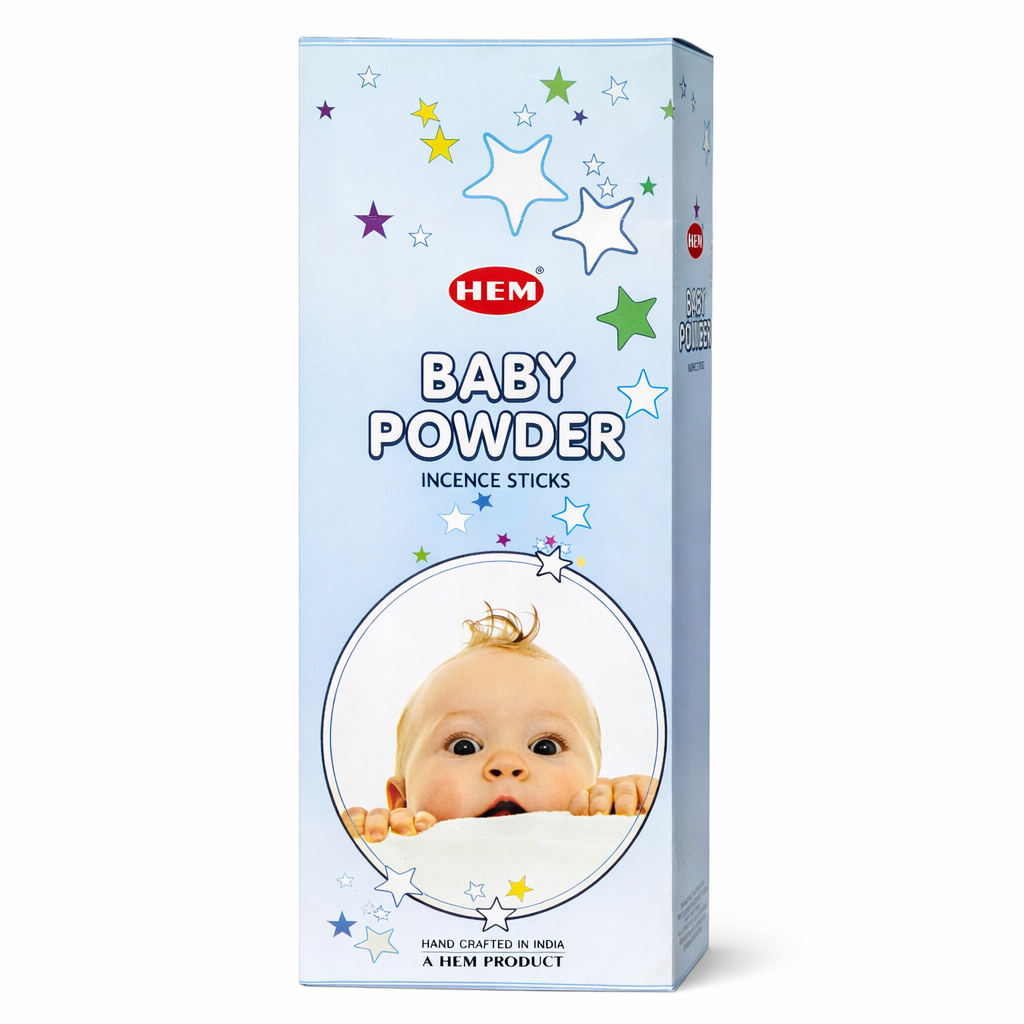 HEM Baby Powder Incense Sticks - Original HEM Incense Hand-Rolled in India