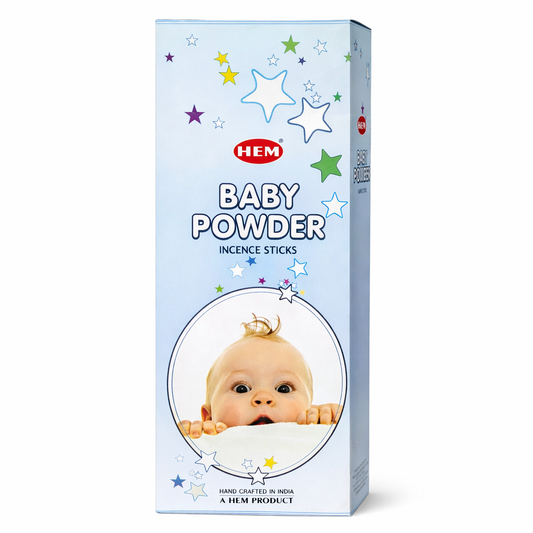 HEM Baby Powder Incense Sticks - Original HEM Incense Hand-Rolled in India
