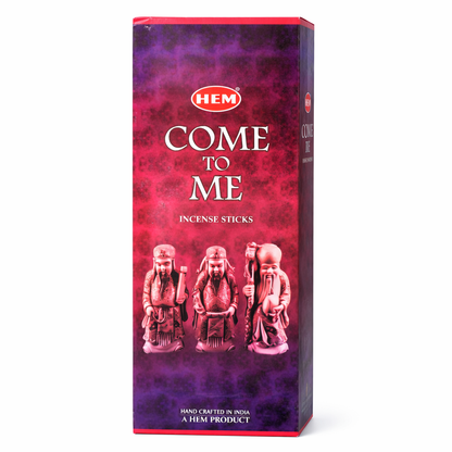 HEM Come to Me incense sticks box on white background